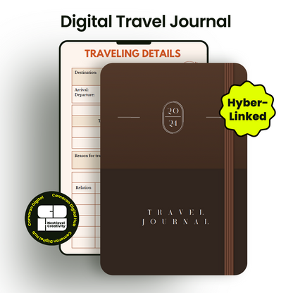 Travel Digital Planner cover featuring a modern design for adventure organization