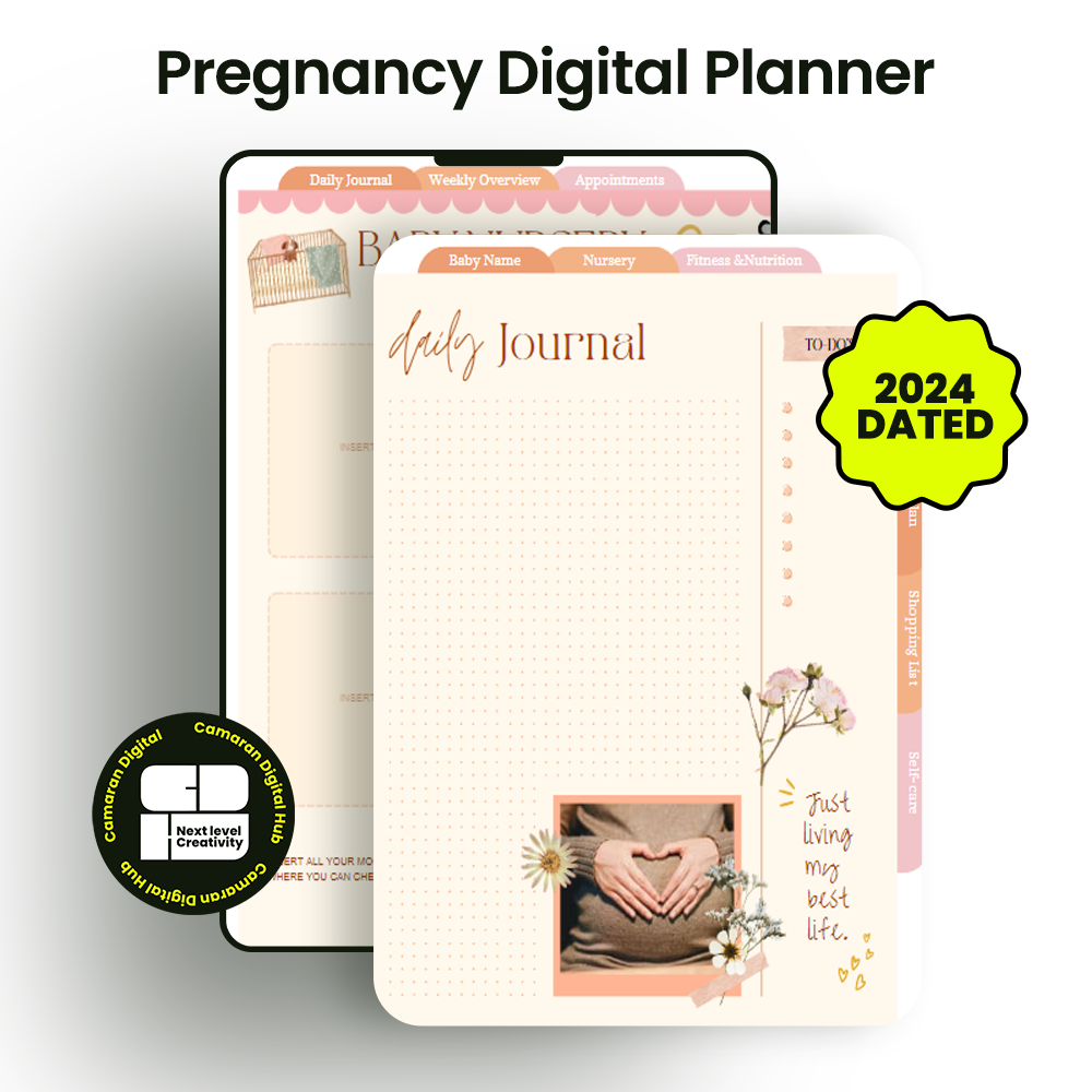 Pregnancy Planner cover with a calming and nurturing design for expectant mothers