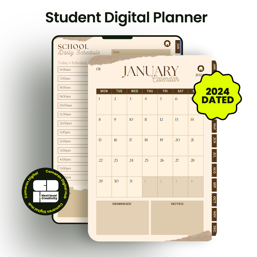 Student Planner cover featuring an inspiring and educational design for academic success