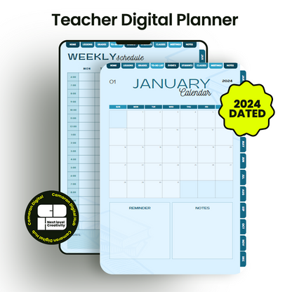 Teacher Planner cover with a professional and educational design for effective teaching.