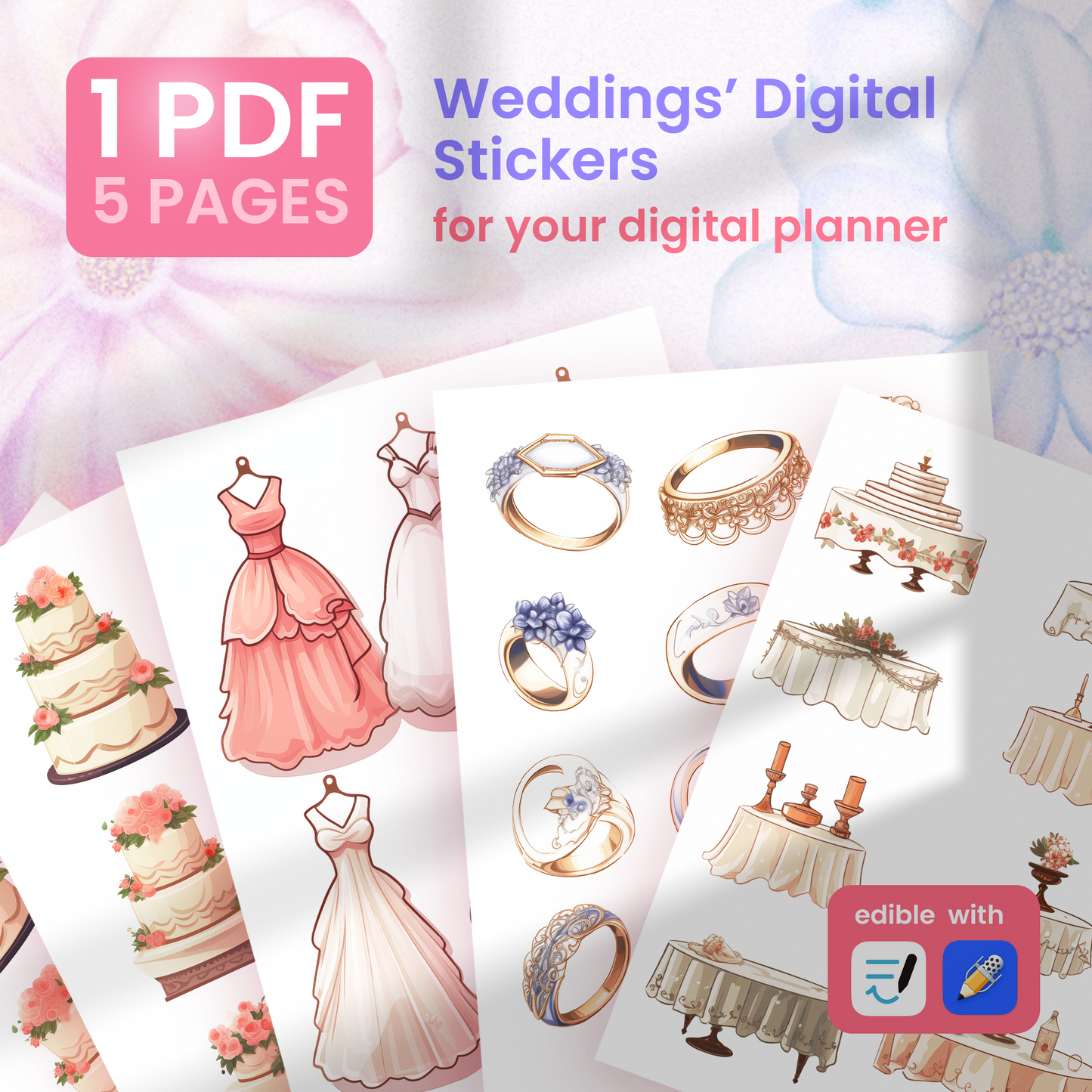 Wedding Digital Stickers